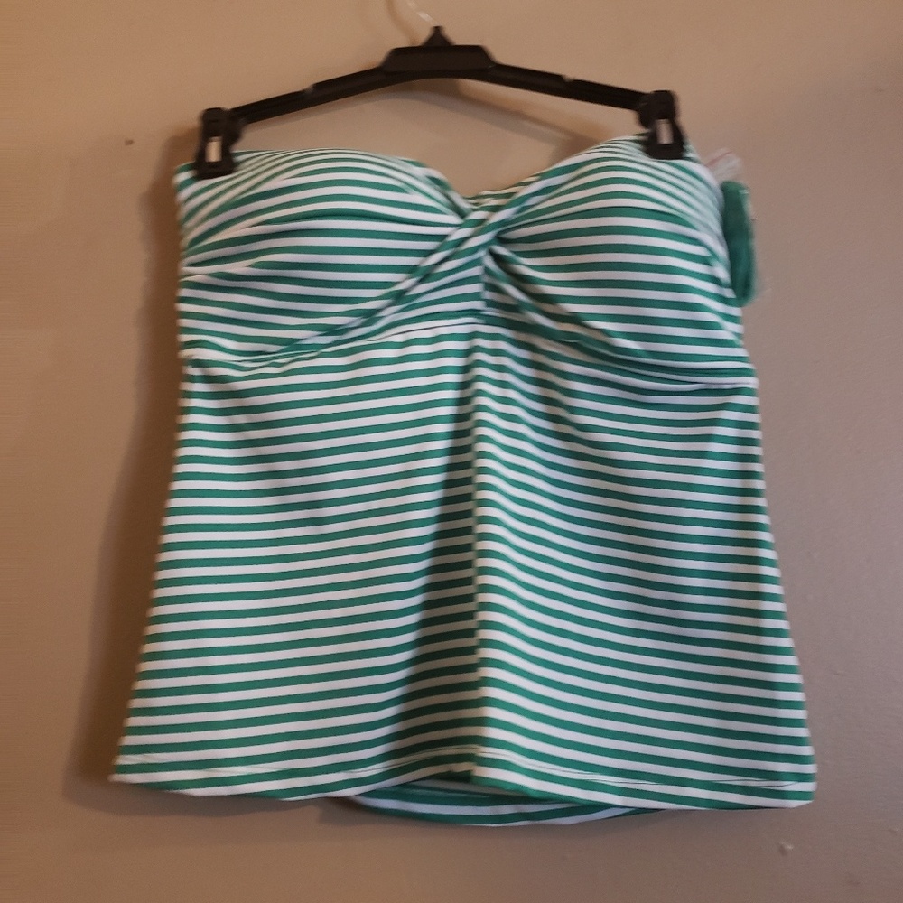Merona green and white tankini scraps or scrapless